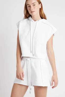 Embossed Classic Short Sleeve Cropped Hoodie 402