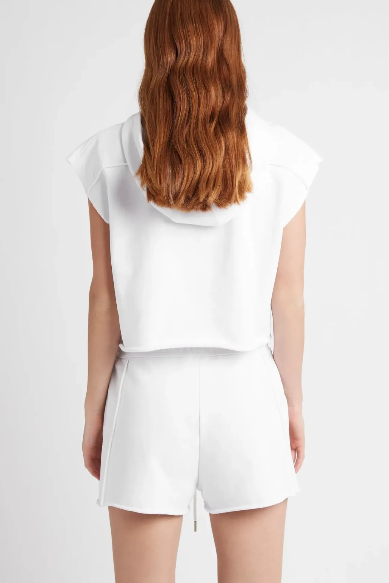 Embossed Classic Short Sleeve Cropped Hoodie 402