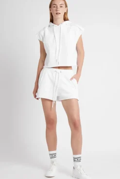 Embossed Classic Short Sleeve Cropped Hoodie 402