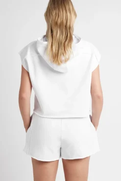 Embossed Classic Short Sleeve Cropped Hoodie 402