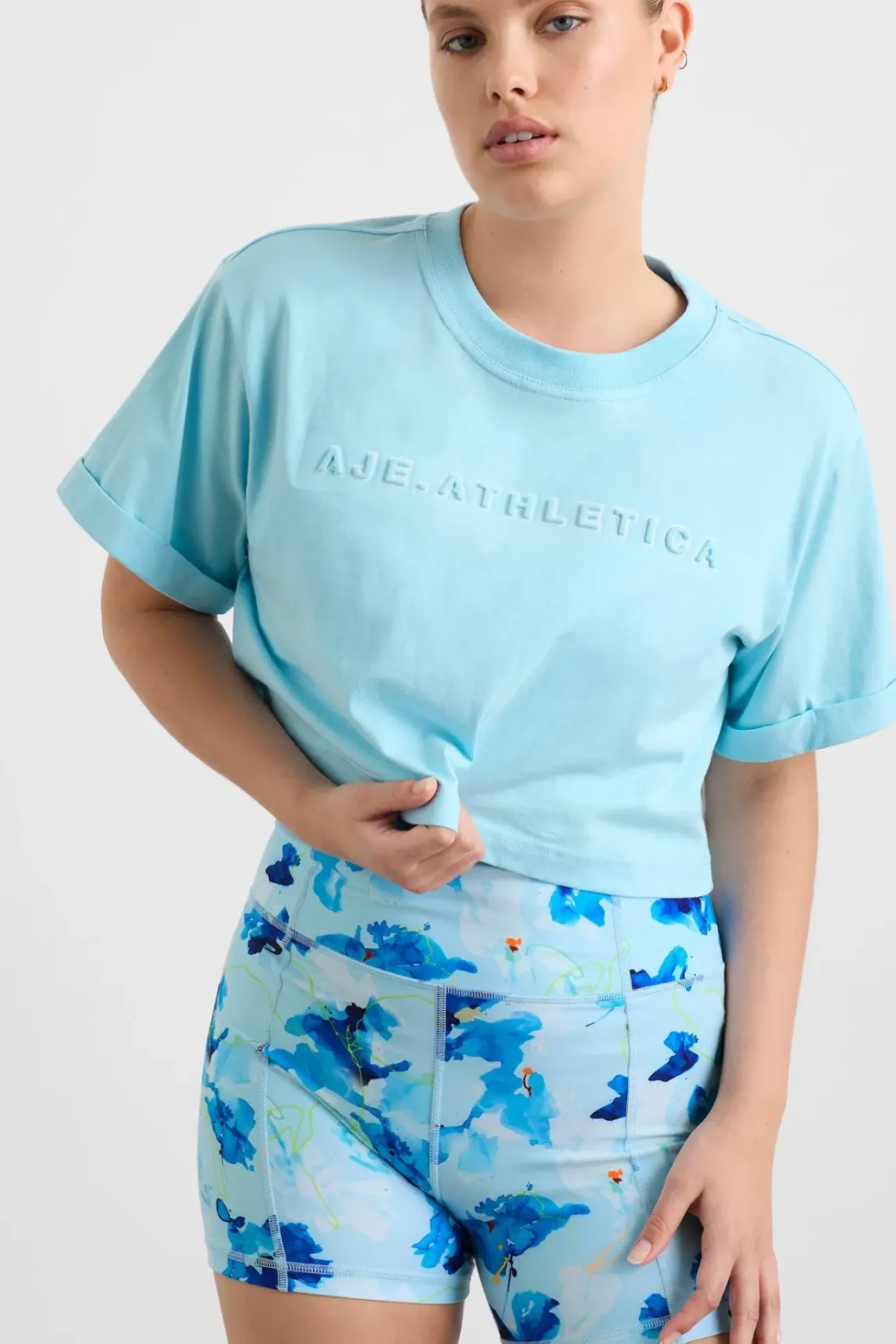 Embossed Crop Tee 105