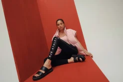 High Rise Contrast Stitch Logo Full Length Legging 203