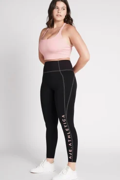 High Rise Contrast Stitch Logo Full Length Legging 203