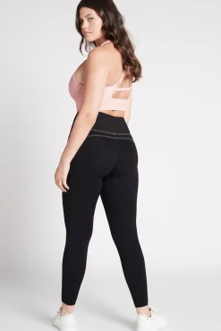 High Rise Contrast Stitch Logo Full Length Legging 203