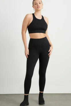 High Rise Mesh Detail 7/8 Legging 612