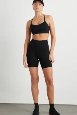 High Rise Mesh Detail Bike Shorts 203