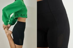 High Rise Mesh Detail Bike Shorts 203