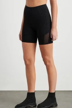 High Rise Mesh Detail Bike Shorts 203