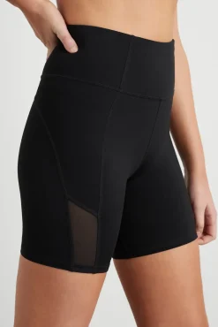 High Rise Mesh Detail Bike Shorts 203