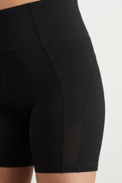 High Rise Mesh Detail Bike Shorts 203
