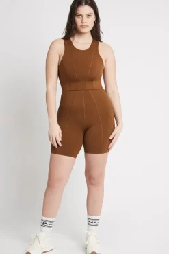 High Rise Mid Length Embossed Bike Short 615