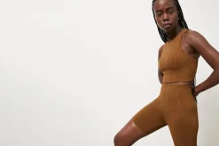 High Rise Mid Length Embossed Bike Short 615