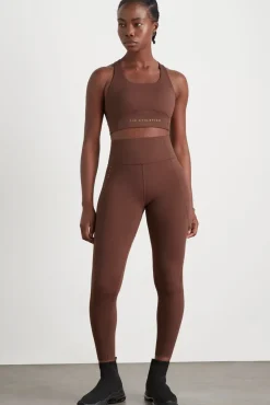 High Rise Perforated Hem Full Length Legging 227