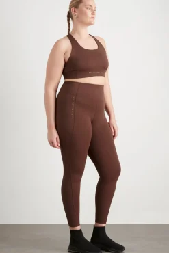 High Rise Perforated Hem Full Length Legging 227