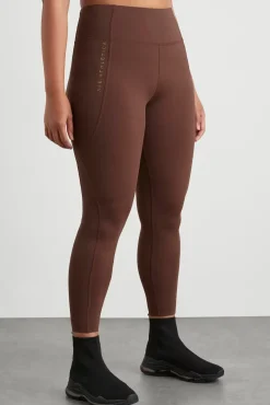 High Rise Perforated Hem Full Length Legging 227