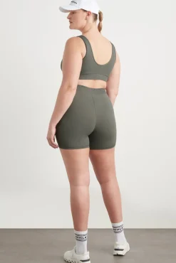 High Rise Pintuck Mid Length Bike Shorts 625