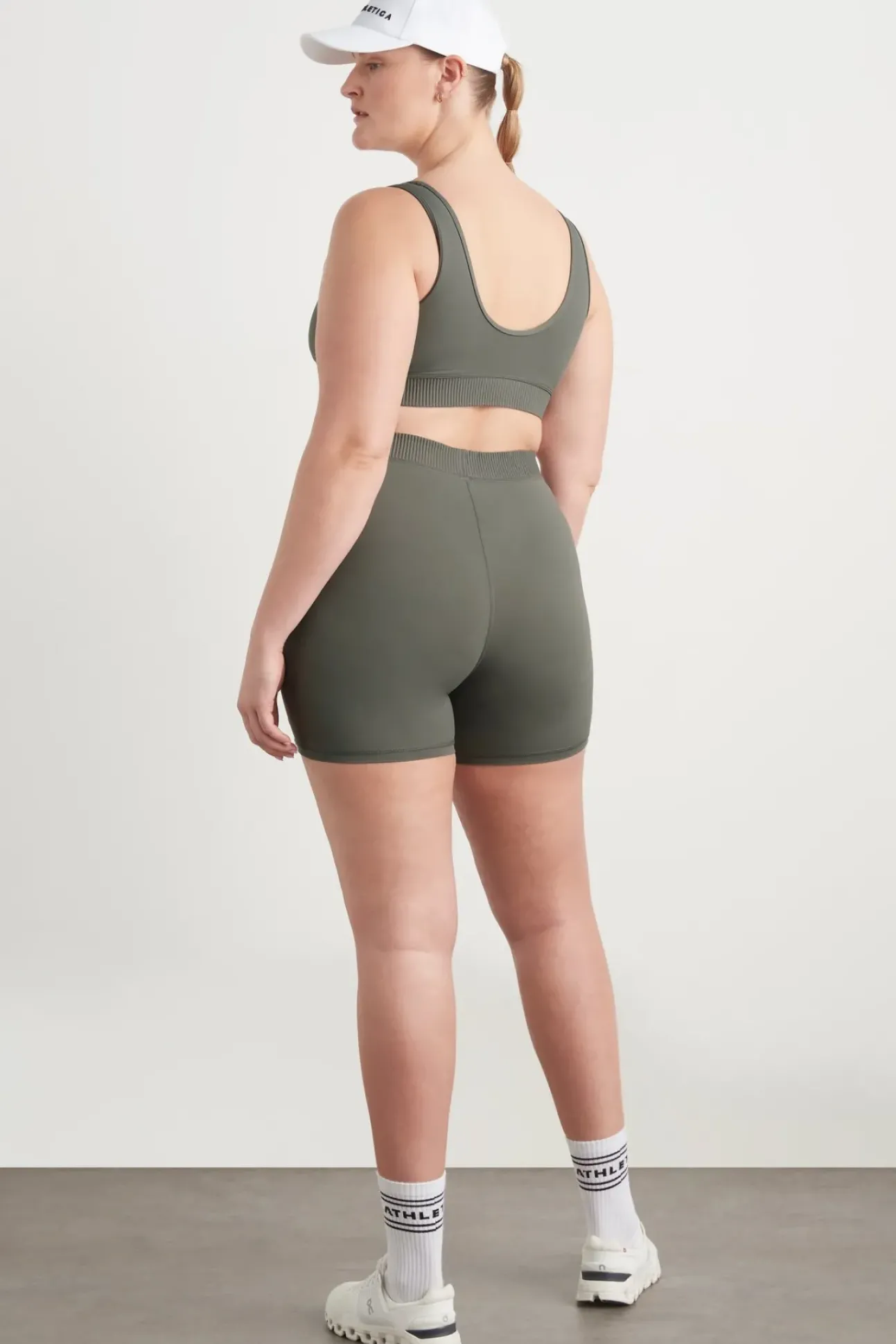 High Rise Pintuck Mid Length Bike Shorts 625