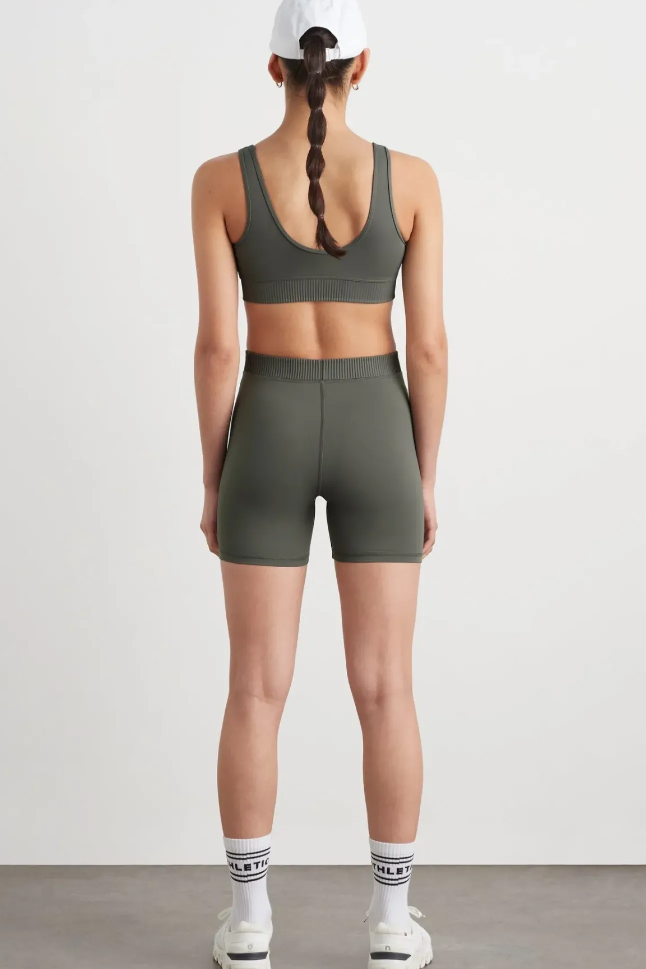 High Rise Pintuck Mid Length Bike Shorts 625