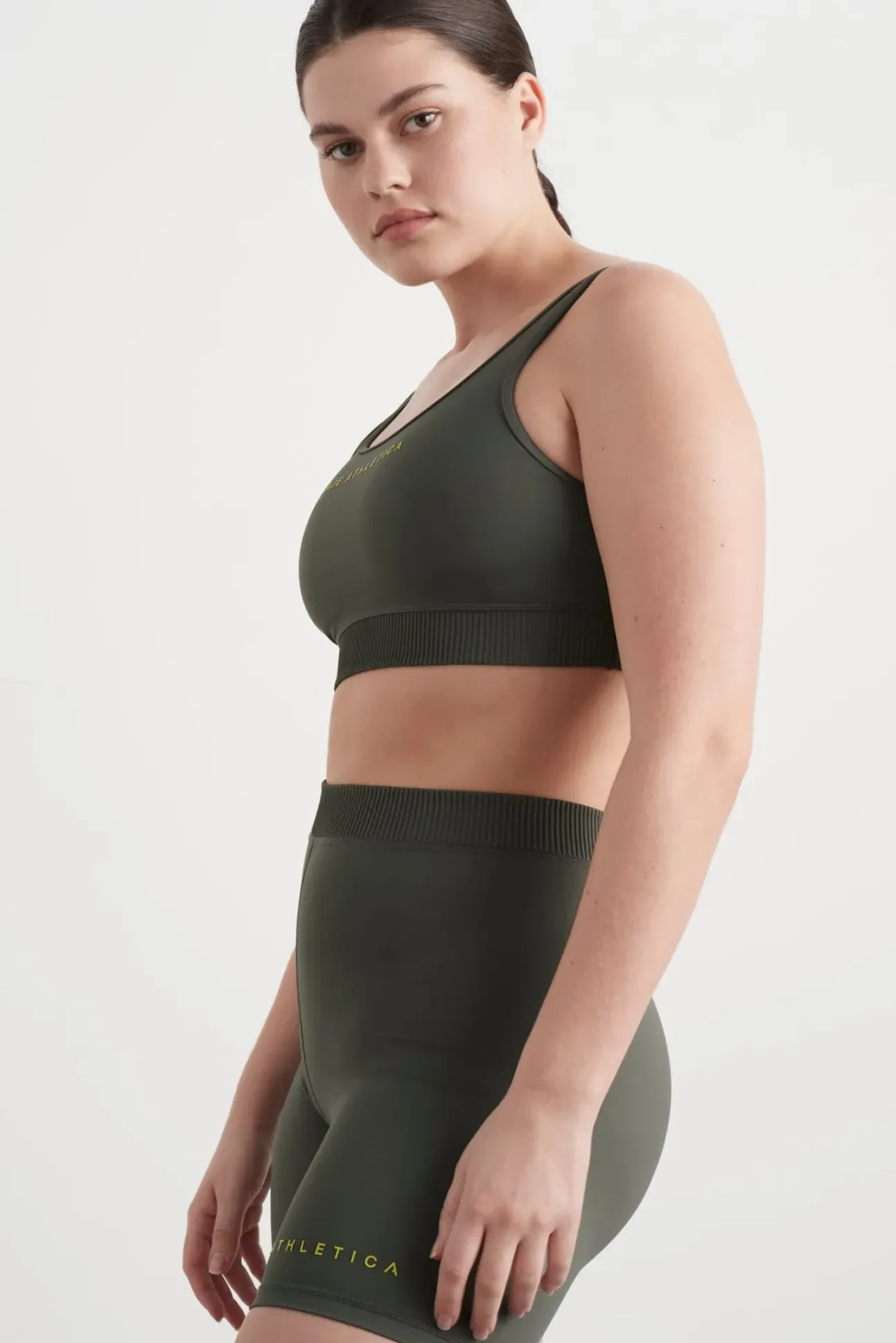 High Rise Pintuck Mid Length Bike Shorts 625