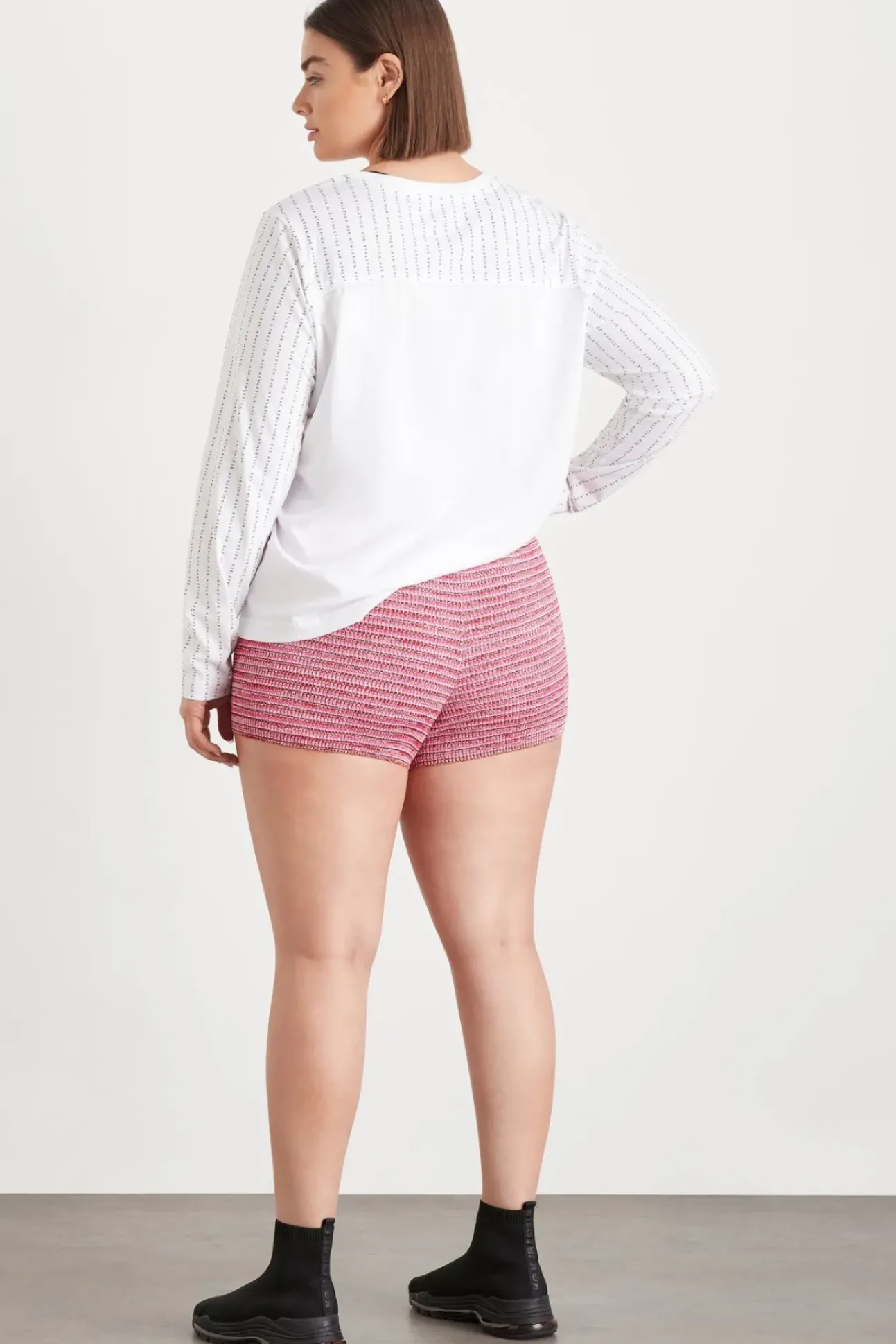 High Rise Striped Knit Bike Shorts 625