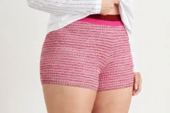 High Rise Striped Knit Bike Shorts 625