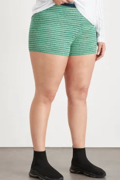 High Rise Striped Knit Bike Shorts 625