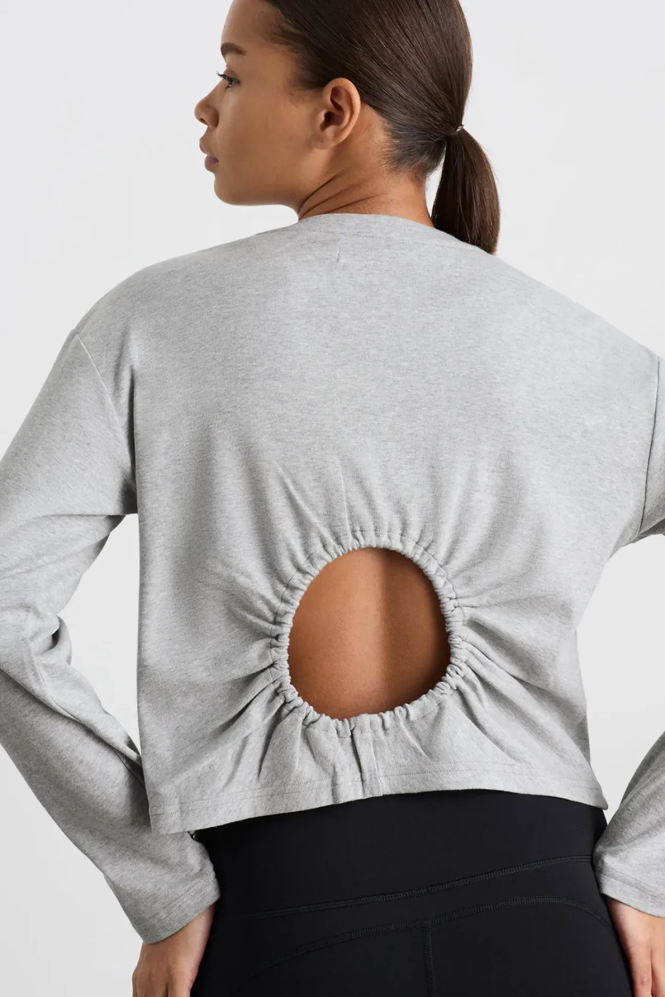 Keyhole Drawstring Long Sleeve Tee 149