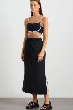 Logo Tape Spray Midi Skirt 647