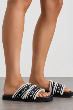 Logotape Shearling Slides 938