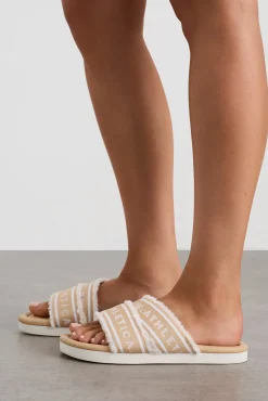 Logotape Shearling Slides 938