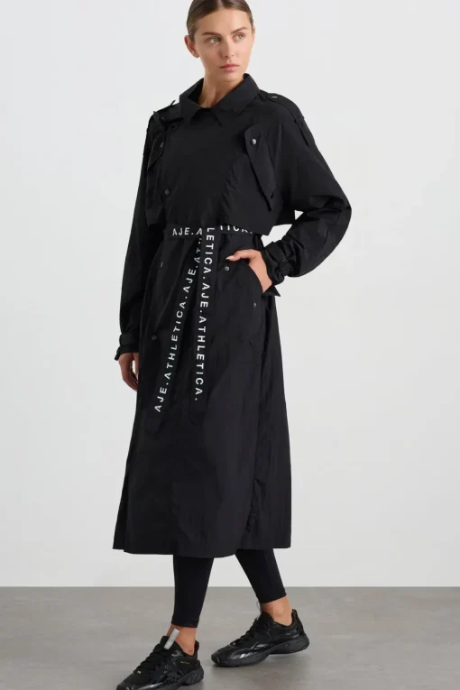 Long Belted Windbreaker Jacket 703