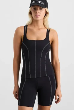 Long Line Top Stitch Tank 123