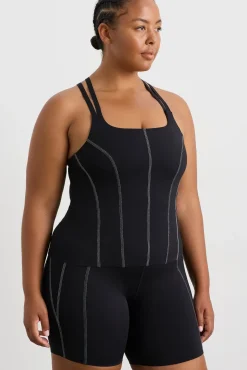 Long Line Top Stitch Tank 123