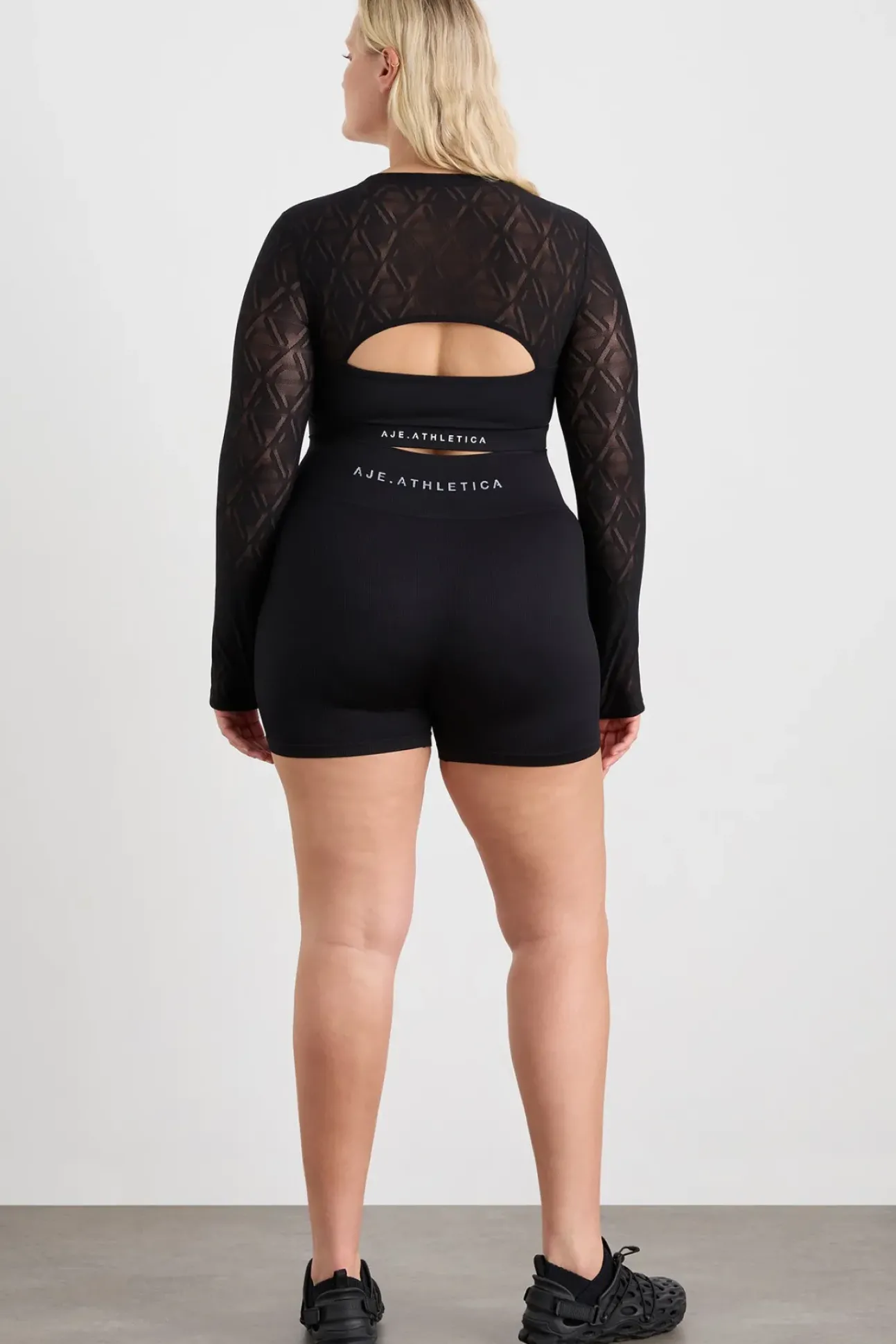 Long Sleeve Mesh Crop Top 356