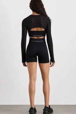 Long Sleeve Mesh Crop Top 356