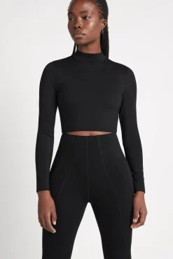 Open Back Long Sleeve Crop Top 315