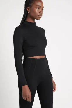 Open Back Long Sleeve Crop Top 315