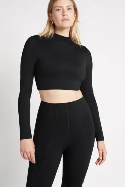 Open Back Long Sleeve Crop Top 315