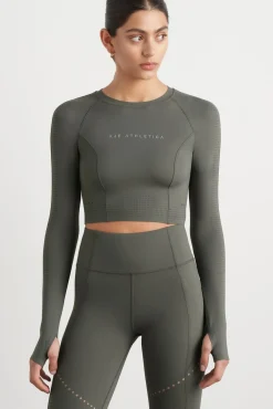 Perforated Long Sleeve Crop Top 340