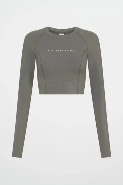 Perforated Long Sleeve Crop Top 340