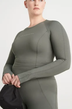 Perforated Long Sleeve Crop Top 340