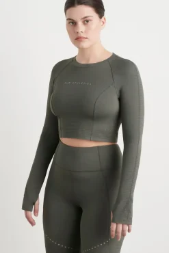 Perforated Long Sleeve Crop Top 340