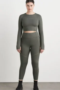 Perforated Long Sleeve Crop Top 340