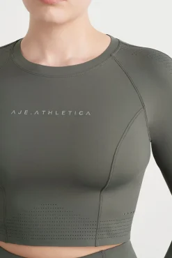 Perforated Long Sleeve Crop Top 340