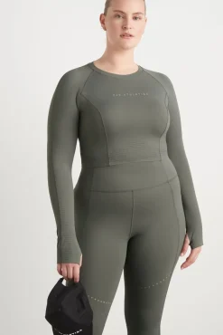 Perforated Long Sleeve Crop Top 340