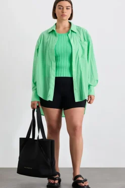 Perforated Longline Shirt 406