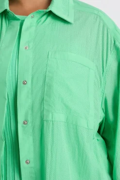 Perforated Longline Shirt 406