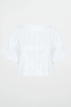 Pinstripe Crop Tee 105