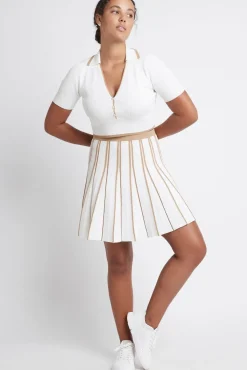 Pleated Knit Mini Skirt 611