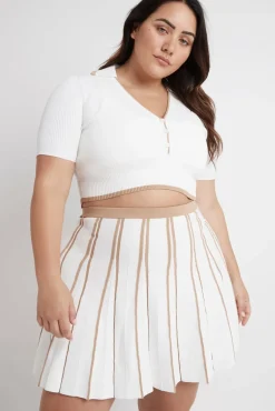 Pleated Knit Mini Skirt 611